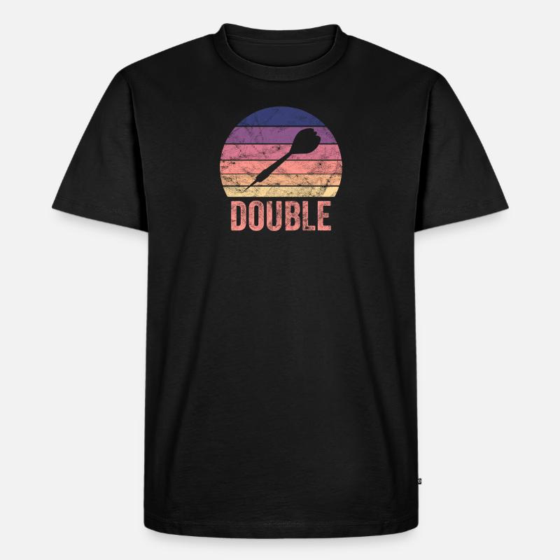 Dart Double Spruch - Männer Premium Bio T-Shirt - Schwarz
