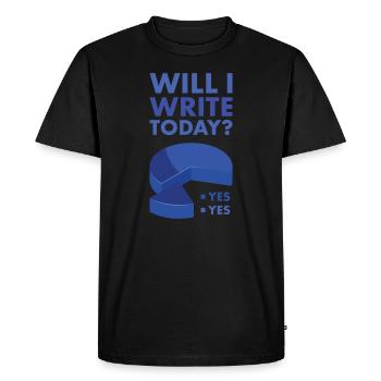 Écrivain vais-je écrire aujourd’hui - T-shirt Premium bio Homme - noir - Devant - Nico (187cm)