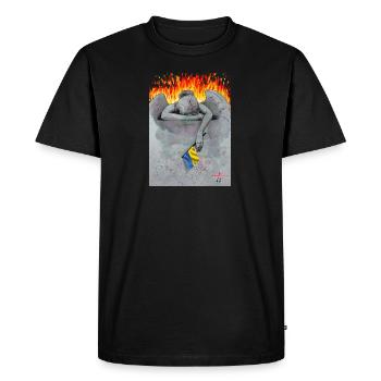Des larmes pour l’Ukraine - T-shirt Premium bio Homme - noir - Devant - Nico (187cm)