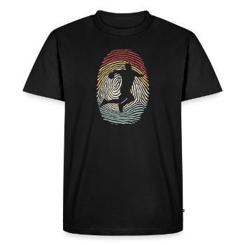 Handball empreinte digitale rétro joueur de handball cadeau - T-shirt Premium bio Homme - noir - Devant - Nico (187cm)