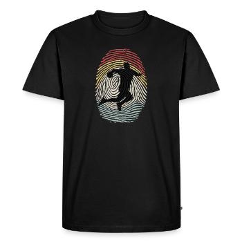 Joueur de Handball Empreinte Digitale Rétro ADN Vintage - T-shirt Premium bio Homme - noir - Devant - Nico (187cm)
