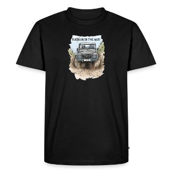 Defender Land 4x4 Rover boue bande dessinée - T-shirt Premium bio Homme - noir - Devant - Nico (187cm)