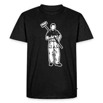 Garçon peintre - T-shirt Premium bio Homme - noir - Devant - Nico (187cm)