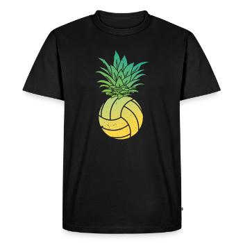Pineapple Volleyball Funny Tropical Fruit Gift - Men's Premium Organic T-Shirt - black - Front - Nico (187cm)