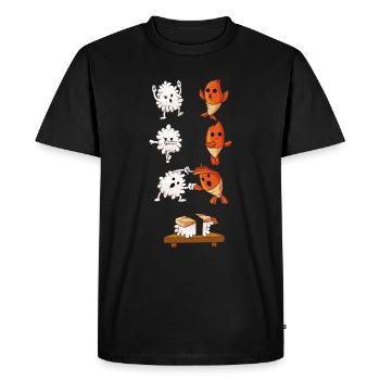 Sushi Fusion Rice & Salmon - T-shirt Premium bio Homme - noir - Devant - Nico (187cm)