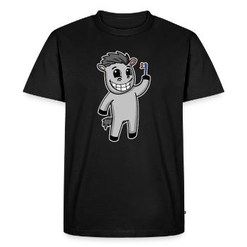 Horse with toothbrush - Men's Premium Organic T-Shirt - black - Front - Nico (187cm)