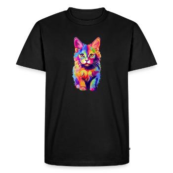 Chat hétéroclite - T-shirt Premium bio Homme - noir - Devant - Nico (187cm)