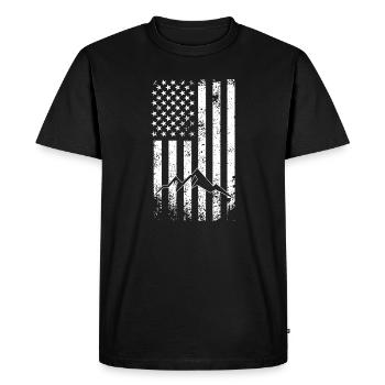 Rugged Flag Mountain - Men's Premium Organic T-Shirt - black - Front - Nico (187cm)
