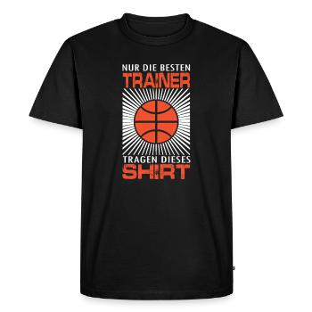 Entraîneur de basket-ball cadeaux Dictons d’adieu - T-shirt Premium bio Homme - noir - Devant - Nico (187cm)