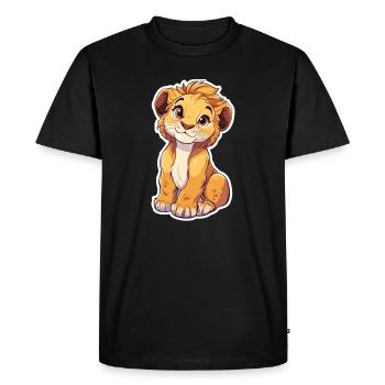 Lion - Men's Premium Organic T-Shirt - black - Front - Nico (187cm)