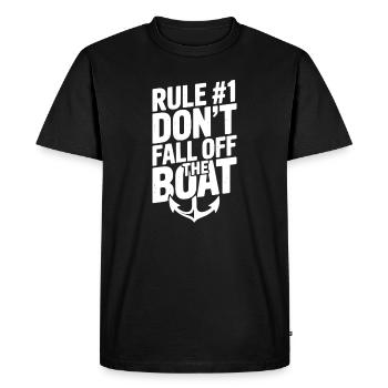 Règle #1 : Ne tombez pas du bateau - T-shirt Premium bio Homme - noir - Devant - Nico (187cm)
