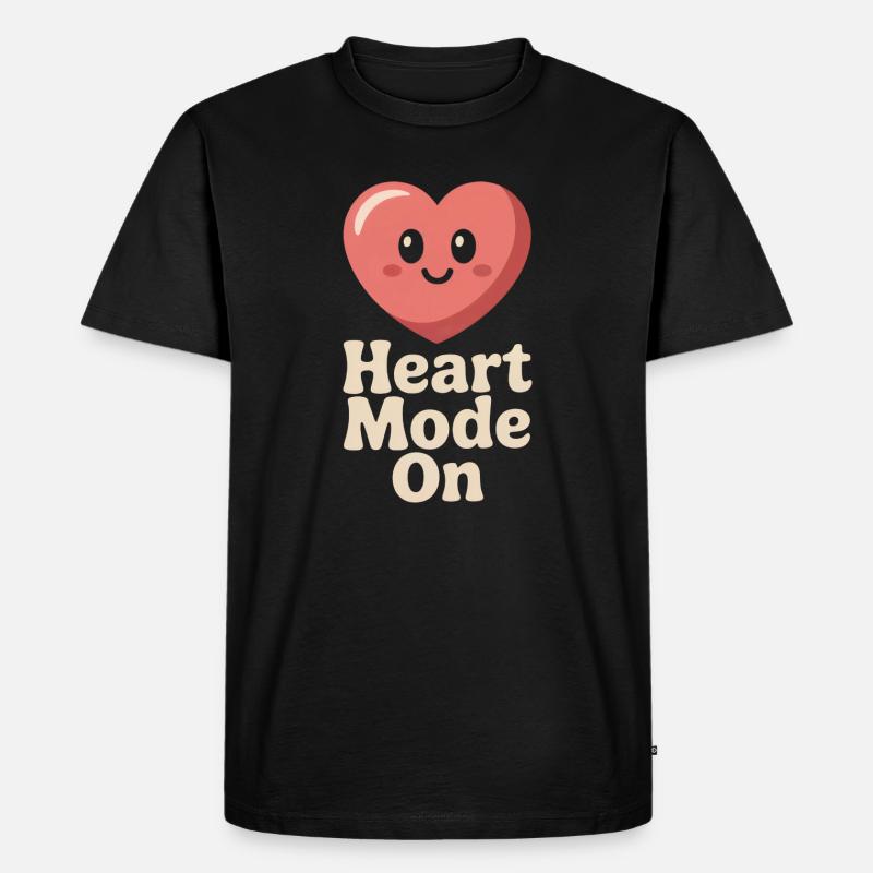 Heart Mode ON – Süßes Herz - Männer Premium Bio T-Shirt - Schwarz
