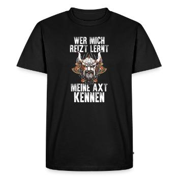 Medieval Shield Wall Medieval Market Viking - Men's Premium Organic T-Shirt - black - Front - Nico (187cm)