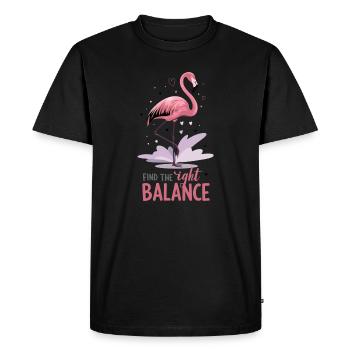 Find The Right Balance Flamingo Motivation Yoga - Men's Premium Organic T-Shirt - black - Front - Nico (187cm)