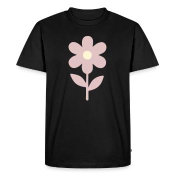 Fleur minimale en rose pâle - T-shirt Premium bio Homme - noir - Devant - Nico (187cm)