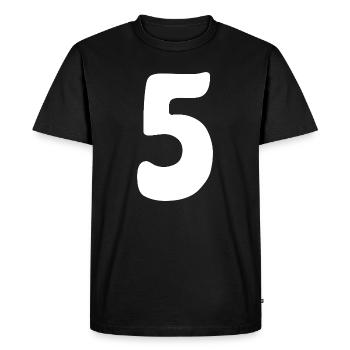 Cinq : Chiffre minimaliste 5 | Cinquième - T-shirt Premium bio Homme - noir - Devant - Nico (187cm)