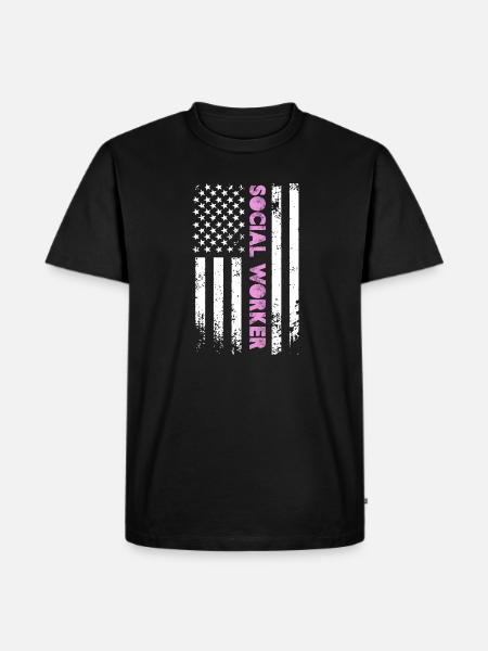 Social Worker American Flag - Men's Premium Organic T-Shirt - black