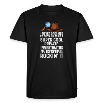 Conception super cool de détective privé - T-shirt Premium bio Homme - noir - Devant - Nico (187cm)