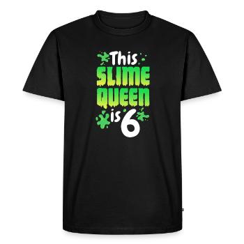 Cette reine de slime a 6 ans - T-shirt Premium bio Homme - noir - Devant - Nico (187cm)