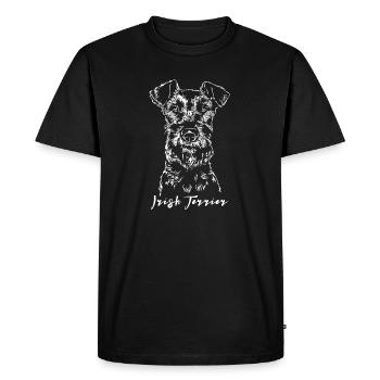 Portrait d'un chien de Wilsign's Irish Portrait - T-shirt Premium bio Homme - noir - Devant - Nico (187cm)
