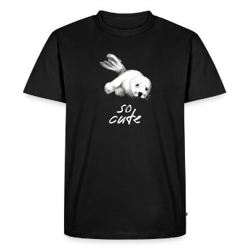 baby seal so cute - Men's Premium Organic T-Shirt - black - Front - Nico (187cm)
