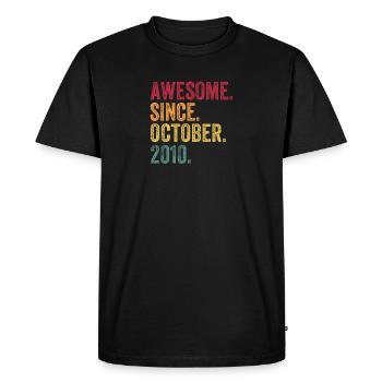 Awesome Since October 2010 10th Birthday - Men's Premium Organic T-Shirt - black - Front - Nico (187cm)