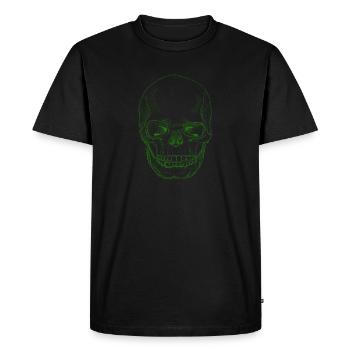 SkullSketchDarkGreen - Men's Premium Organic T-Shirt - black - Front - Nico (187cm)