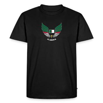ALGERIA - Drapeau Algérie Pays Sport Wings - T-shirt Premium bio Homme - noir - Devant - Nico (187cm)