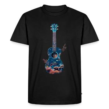 Fish Ukulele - Men's Premium Organic T-Shirt - black - Front - Nico (187cm)