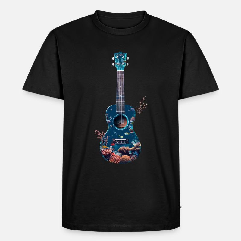 Poisson Ukulélé - T-shirt Premium bio Homme - noir