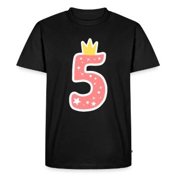 Numéro 5 avec couronne - T-shirt Premium bio Homme - noir - Devant - Nico (187cm)