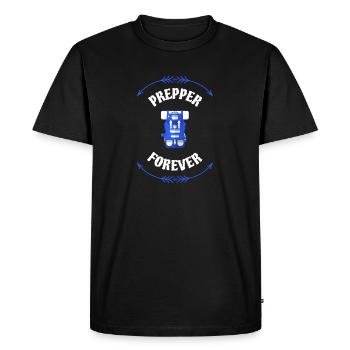 Prepper Forever - Sac à dos emballé - T-shirt Premium bio Homme - noir - Devant - Nico (187cm)