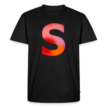 Lettre S - T-shirt Premium bio Homme - noir - Devant - Nico (187cm)