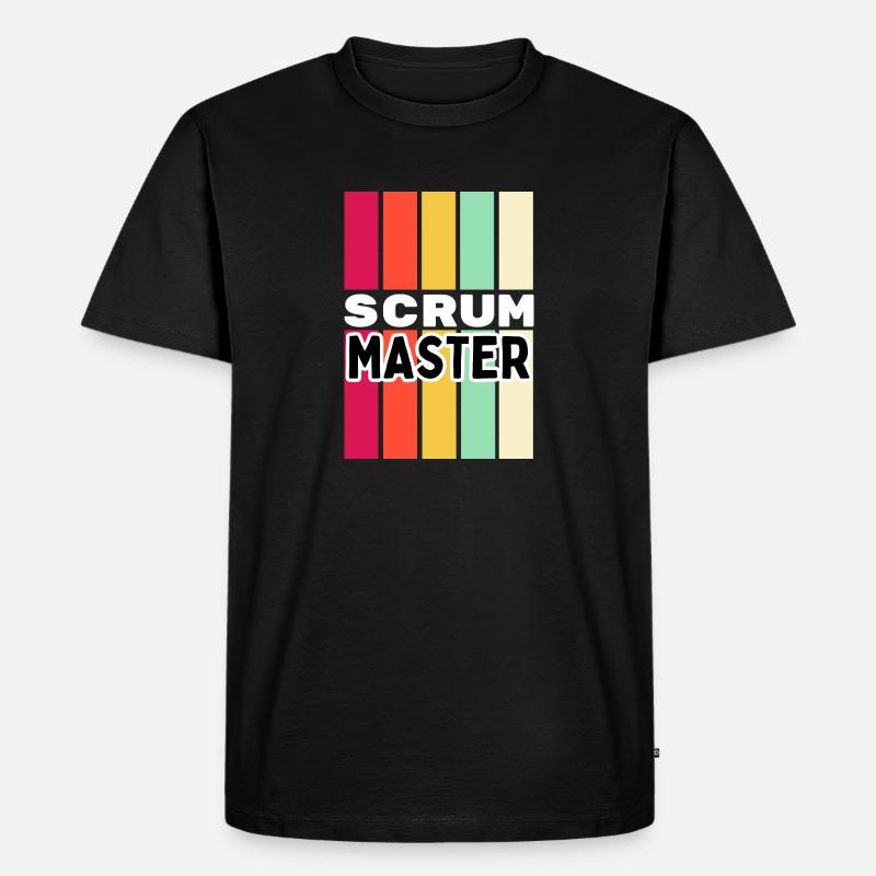 Scrum Master Retro Design - Männer Premium Bio T-Shirt - Schwarz