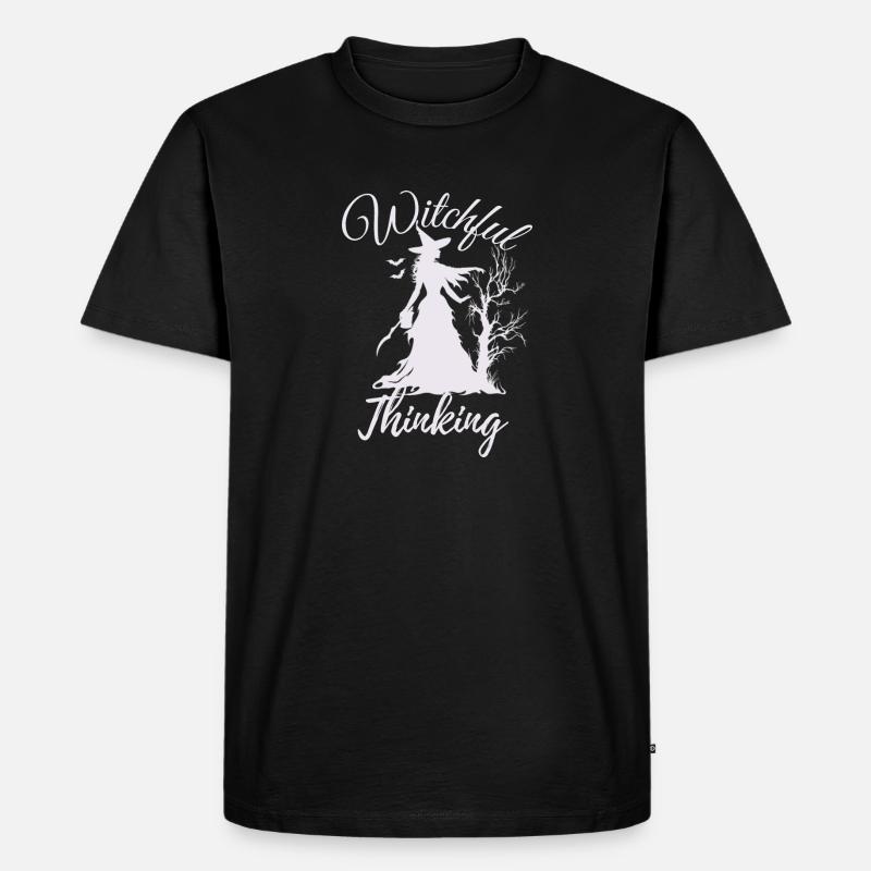 Halloween Witch, Witchful Thinking - Männer Premium Bio T-Shirt - Schwarz