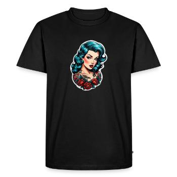 Rockabilly / Pin-up / Années 50 - T-shirt Premium bio Homme - noir - Devant - Nico (187cm)