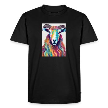 Colorful ram - Men's Premium Organic T-Shirt - black - Front - Nico (187cm)