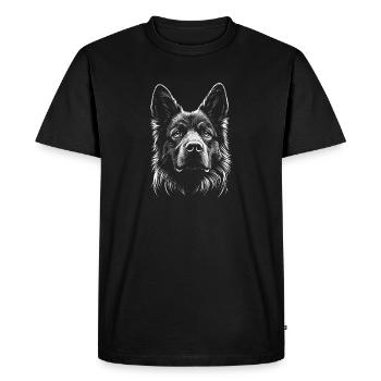 German Shepherd - Dog - Men's Premium Organic T-Shirt - black - Front - Nico (187cm)