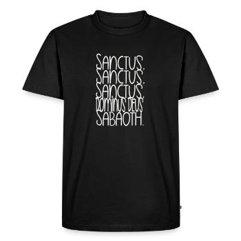 Sanctus, Sanctus, Sanctus, Dominus Deus Sabaoth - T-shirt Premium bio Homme - noir - Devant - Nico (187cm)
