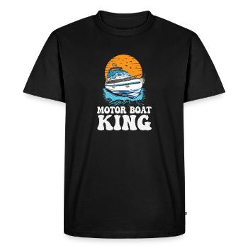 Pontooning Capitaine Bateau à moteur King Funny Boat - T-shirt Premium bio Homme - noir - Devant - Nico (187cm)