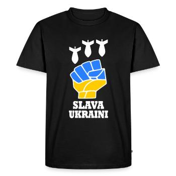 Slava ukraini - T-shirt Premium bio Homme - noir - Devant - Nico (187cm)