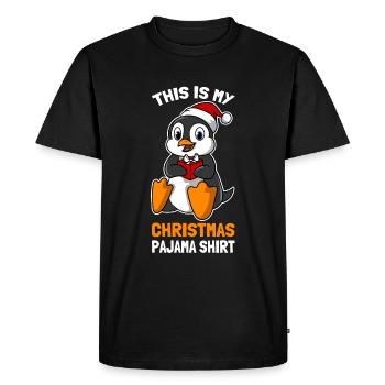 C’est ma chemise de pyjama de Noël Mignon Pingouin - T-shirt Premium bio Homme - noir - Devant - Nico (187cm)