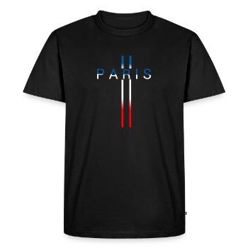 Paris - T-shirt Premium bio Homme - noir - Devant - Nico (187cm)