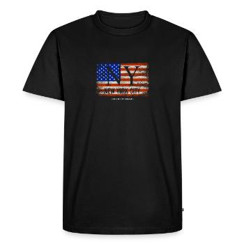 Drapeau américain de la ville de New York Fan de New York - T-shirt Premium bio Homme - noir - Devant - Nico (187cm)