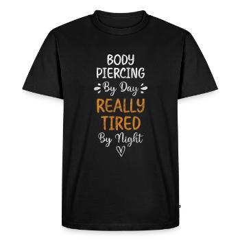 piercing piercing body jewelry plug - Men's Premium Organic T-Shirt - black - Front - Nico (187cm)
