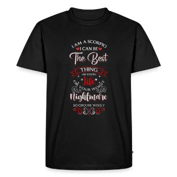 Le Scorpion étoile la superstition de novembre - T-shirt Premium bio Homme - noir - Devant - Nico (187cm)