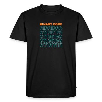 Binary code - Men's Premium Organic T-Shirt - black - Front - Nico (187cm)