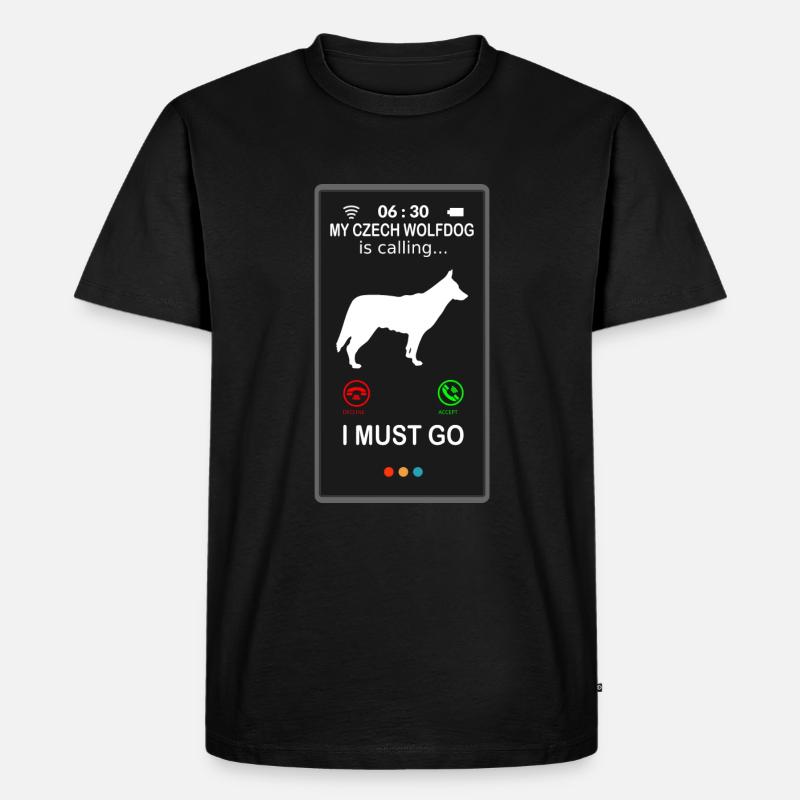 Tschechoslowakischer Tschechisch Wolfshund ruft an - Männer Premium Bio T-Shirt - Schwarz
