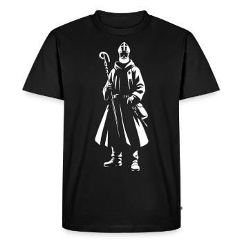 Nicolas de Myre – Le saint de la charité - T-shirt Premium bio Homme - noir - Devant - Nico (187cm)