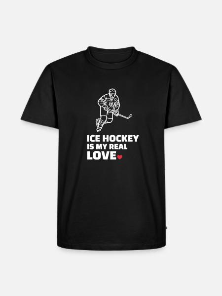 I love ice hockey - Men's Premium Organic T-Shirt - black